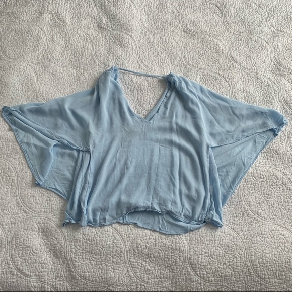 Zara Baby Blue Blouse with Cape - Picture 7 of 10